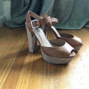 Steve Madden high tan leather heels